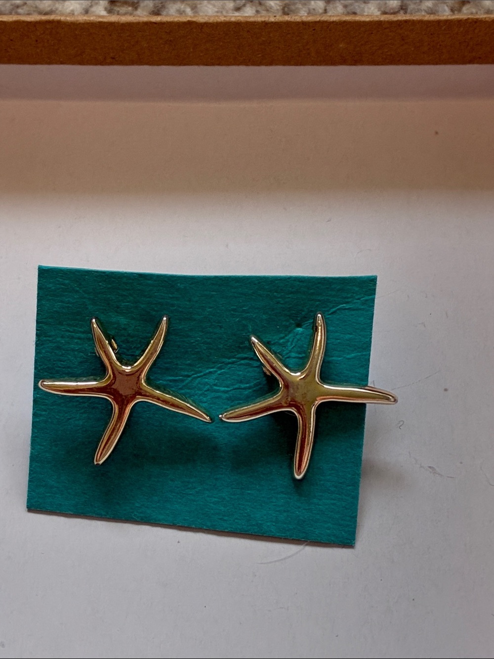 Gold Starfish Stud Earrings - Nautical Beach Jewelry